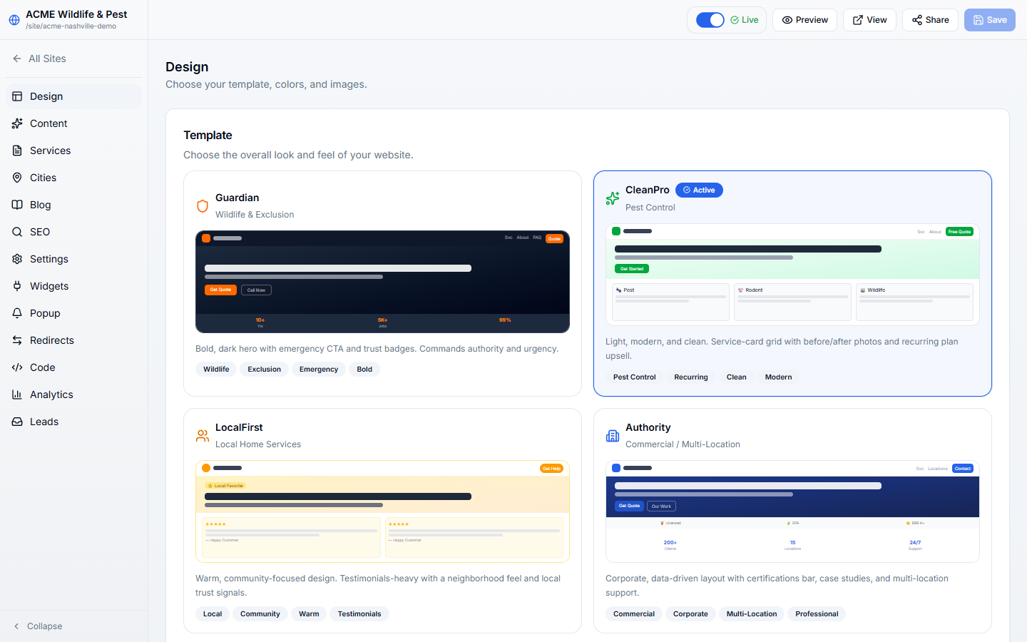 Website Builder in WildPipe: the website builder for the business