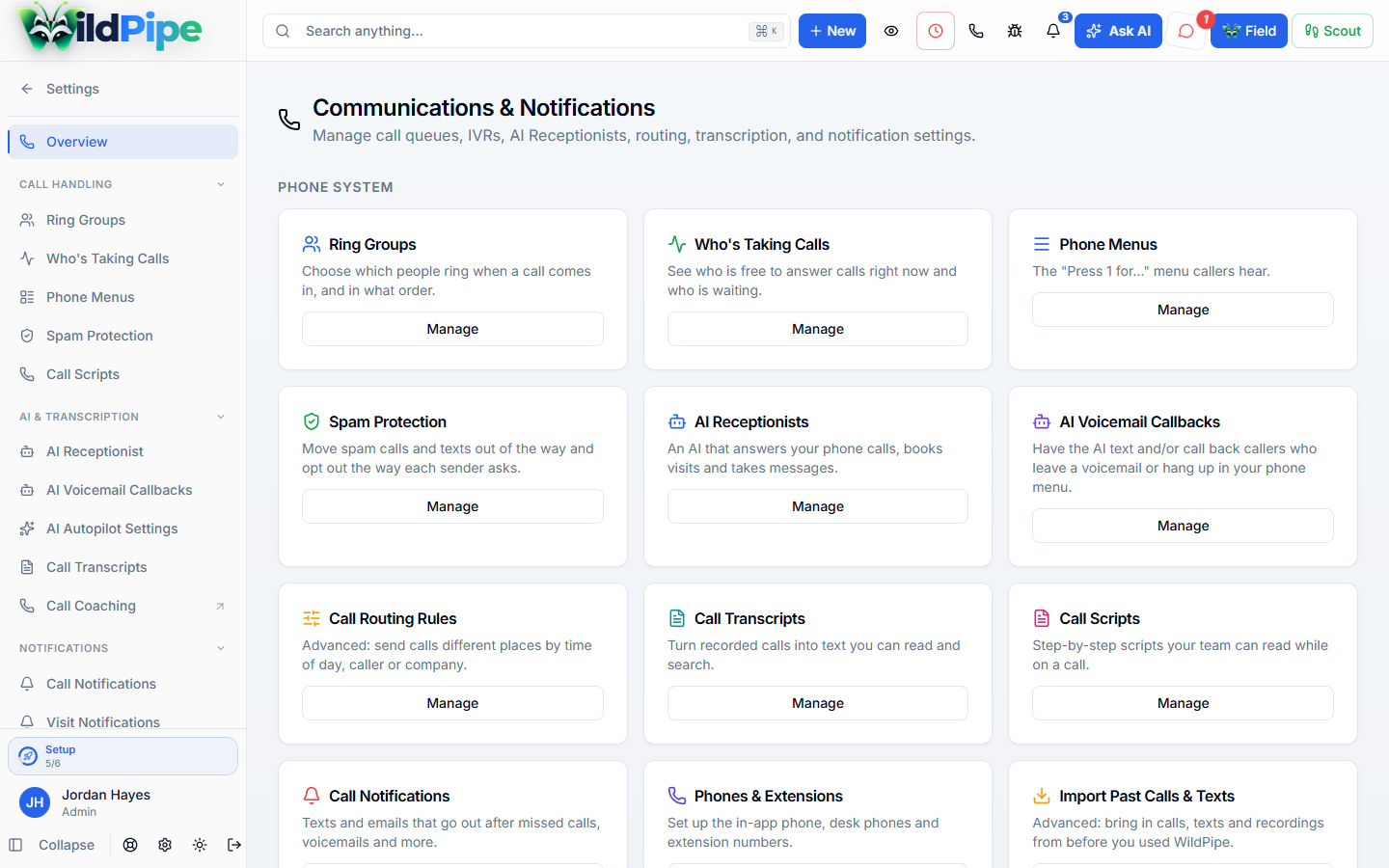 Business Phones, step 1 of 2: Your phone numbers, menus, queues, and routing in one place.